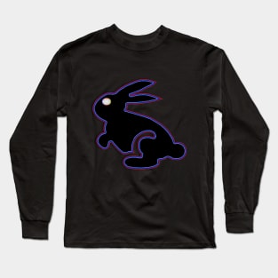 Neon Black Rabbit of the Future With the shows name title Long Sleeve T-Shirt